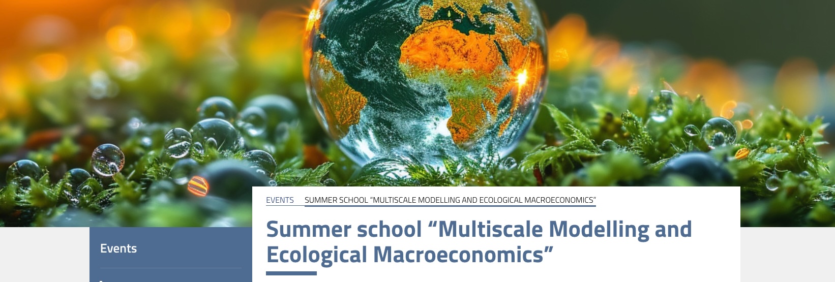 Summer school “Multiscale Modelling and Ecological Macroeconomics”